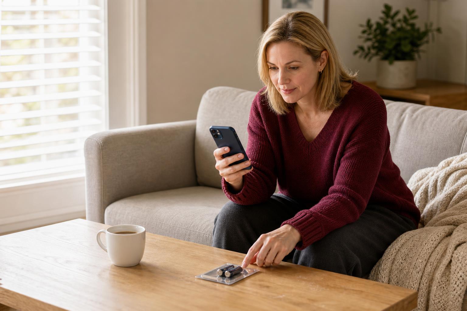 Airbnb host receives a low-battery alert and prepares replacement batteries to prevent a smart lock lockout.