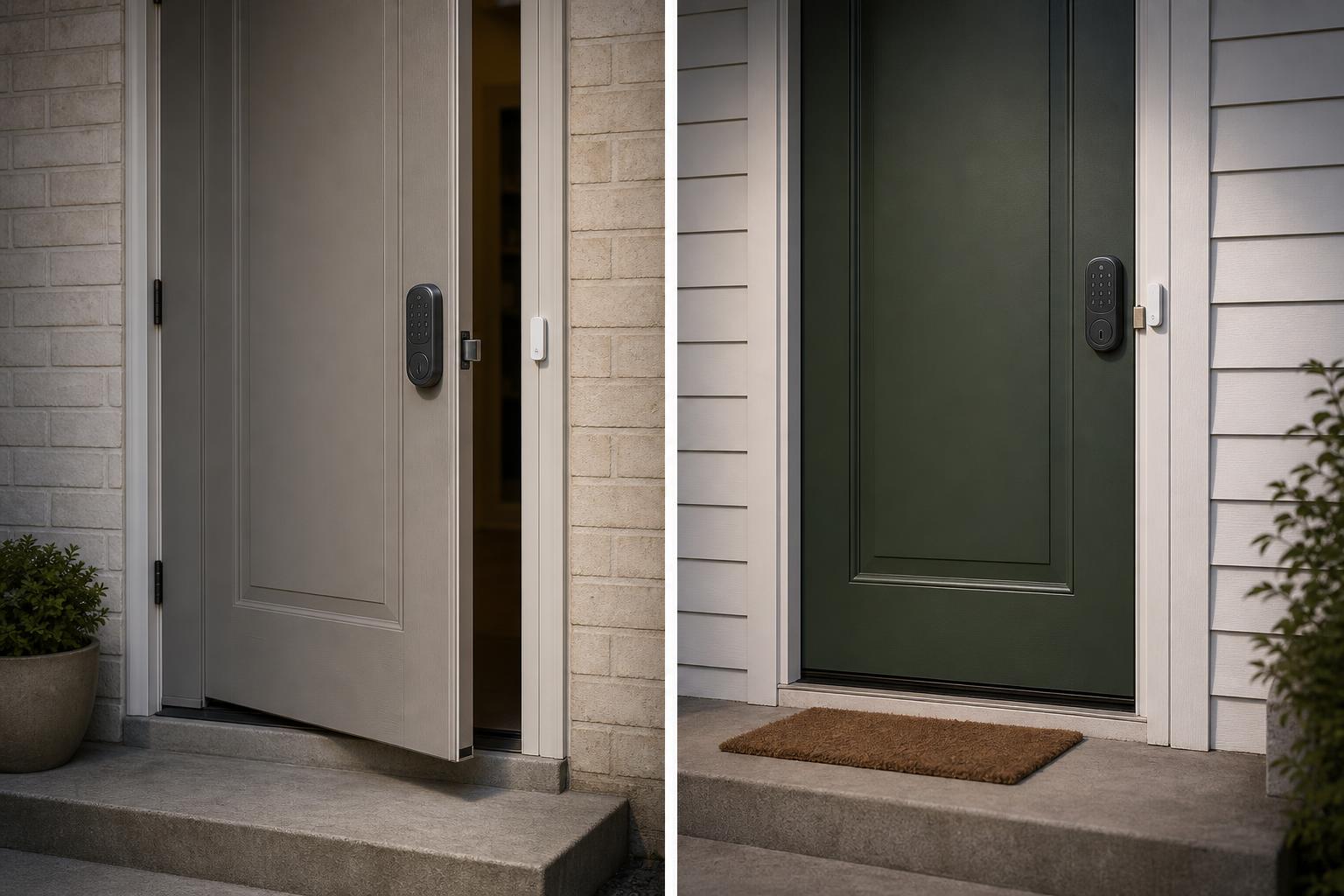 Sensor-based smart lock waits until a front door is fully closed before auto-locking.
