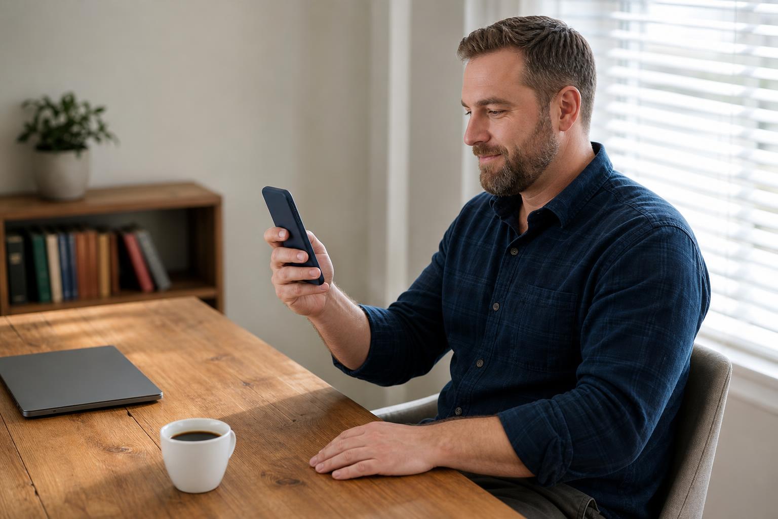 Vacation rental host remotely managing guest access from a home office before check-in.